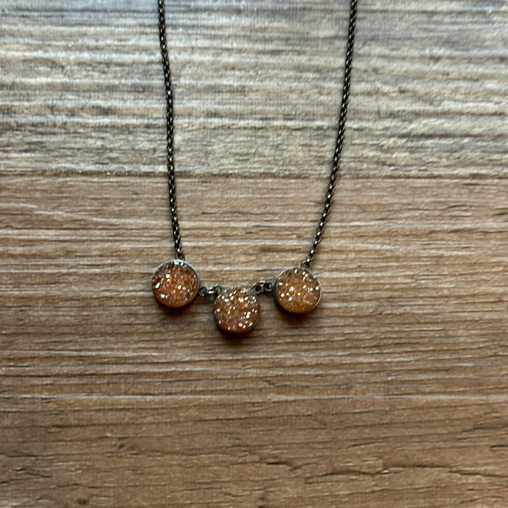 Sterling vintage druzy stone  necklace